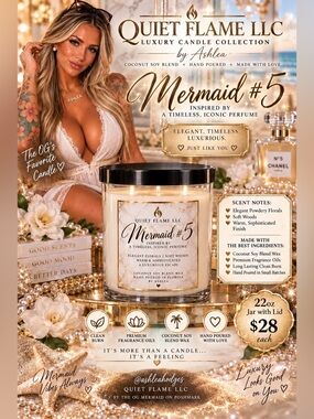 Mermaid #5 Luxurious Coco-Soy Blend 22OZ Candle Jar BUY NOW PRICE